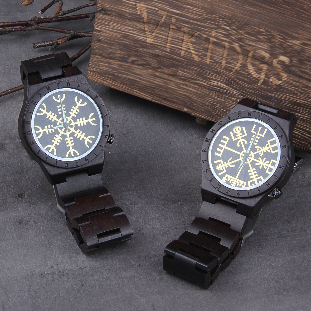 Jewelry Clasp Watches - Handmade Wooden Watches Man Women Runic