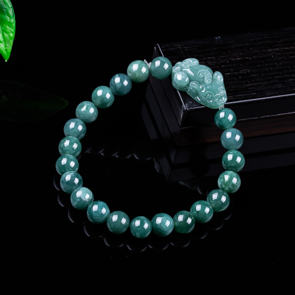 Jewelry & Watches Sp Zo O - Natural Burmese Jadeite Pixiu Bracelet Vintage