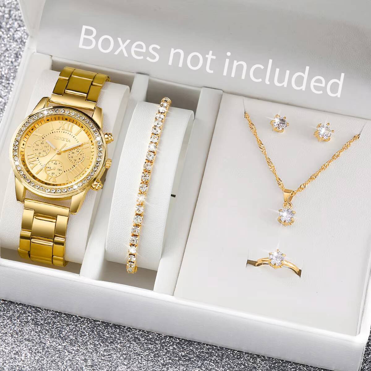 Jewelry Clasp Watches - 6PCS/Set Fashion Rhinestone Women Watches Analog