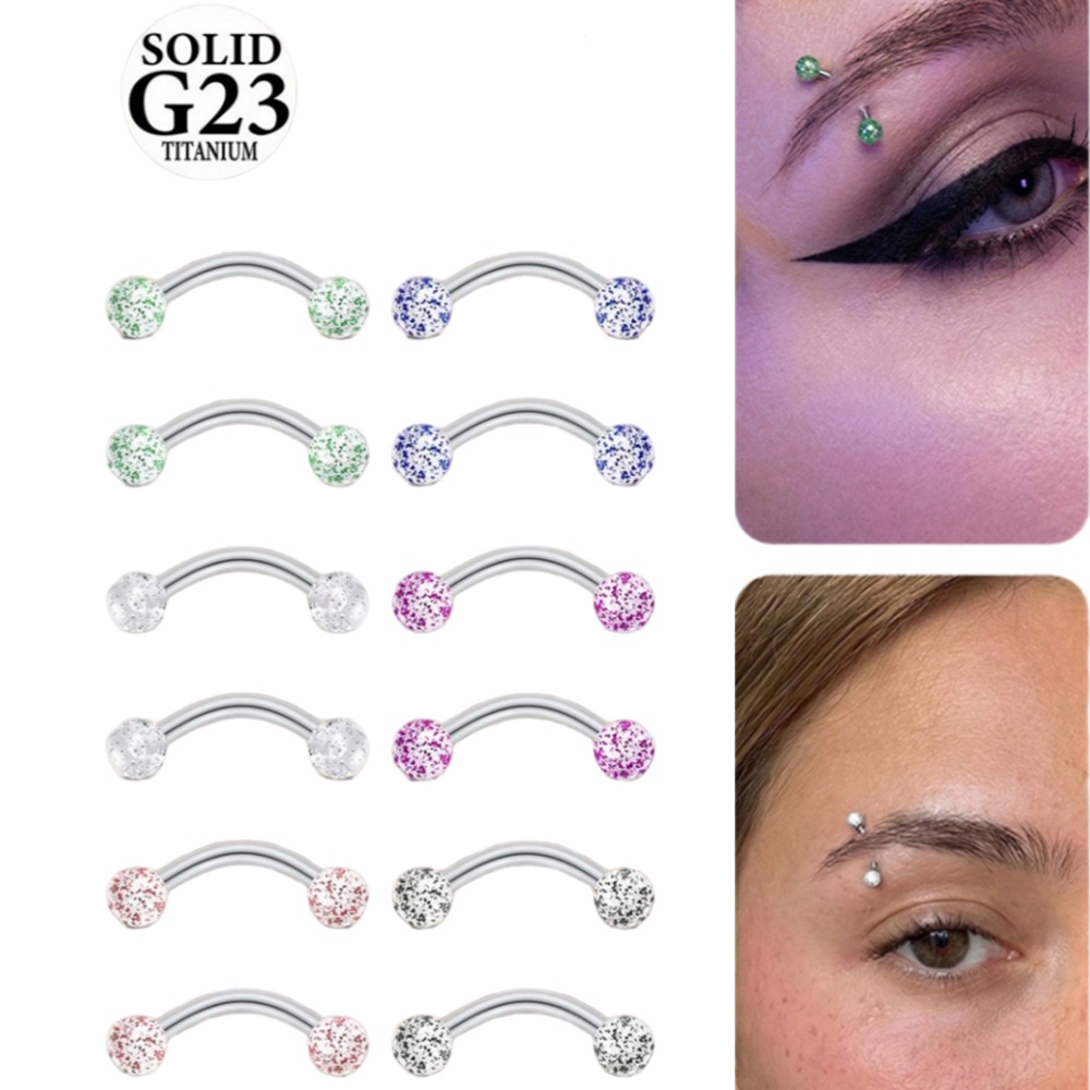 Christina Jewelry & Watches Marguerite Ørestik Forgyldt Sølv - 2PCS 16G 8/10mm Titanium Alloy Eyebrow/Rook/Snug/Vertical-Labret/VCH/Snake-Eyes/Anti-Tragus/Christina/Daith/Belly-Button