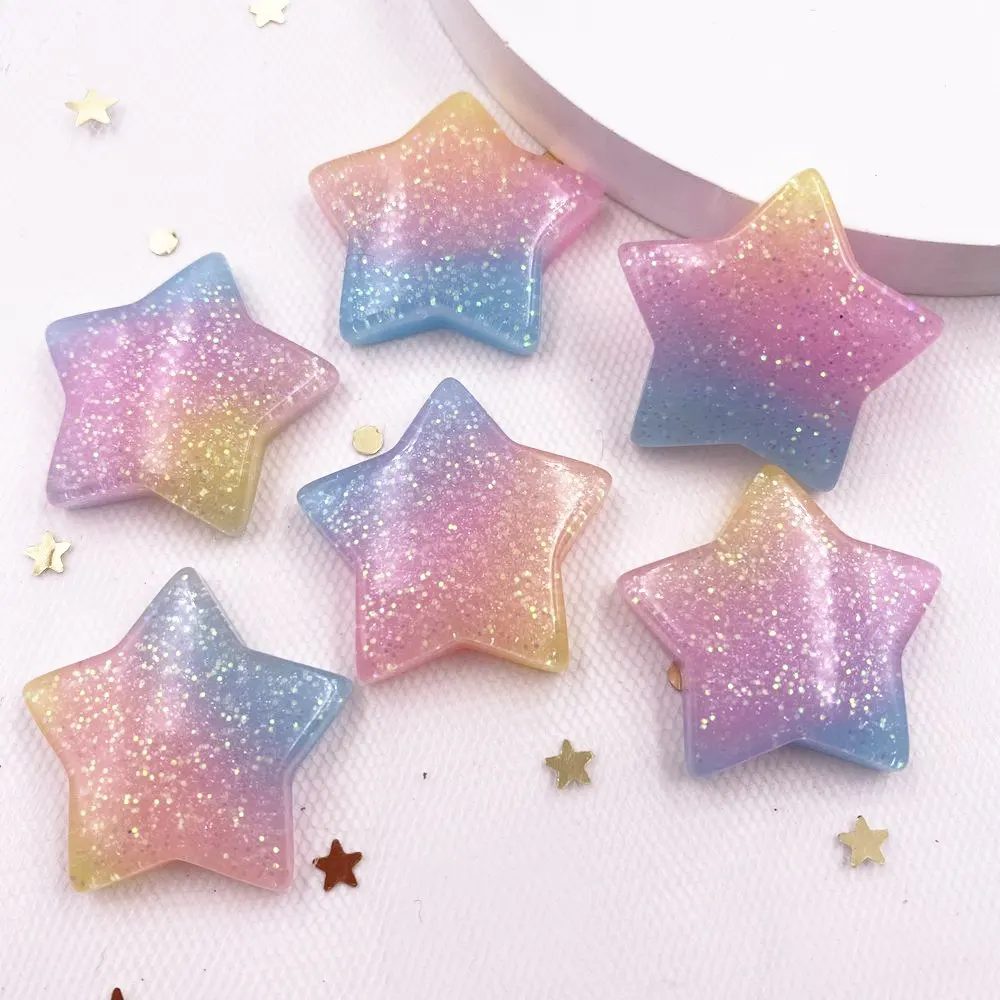 Paradise Jewelry & Watches Llc - 10PCS Glitter Kawaii Resin Colorful 25mm