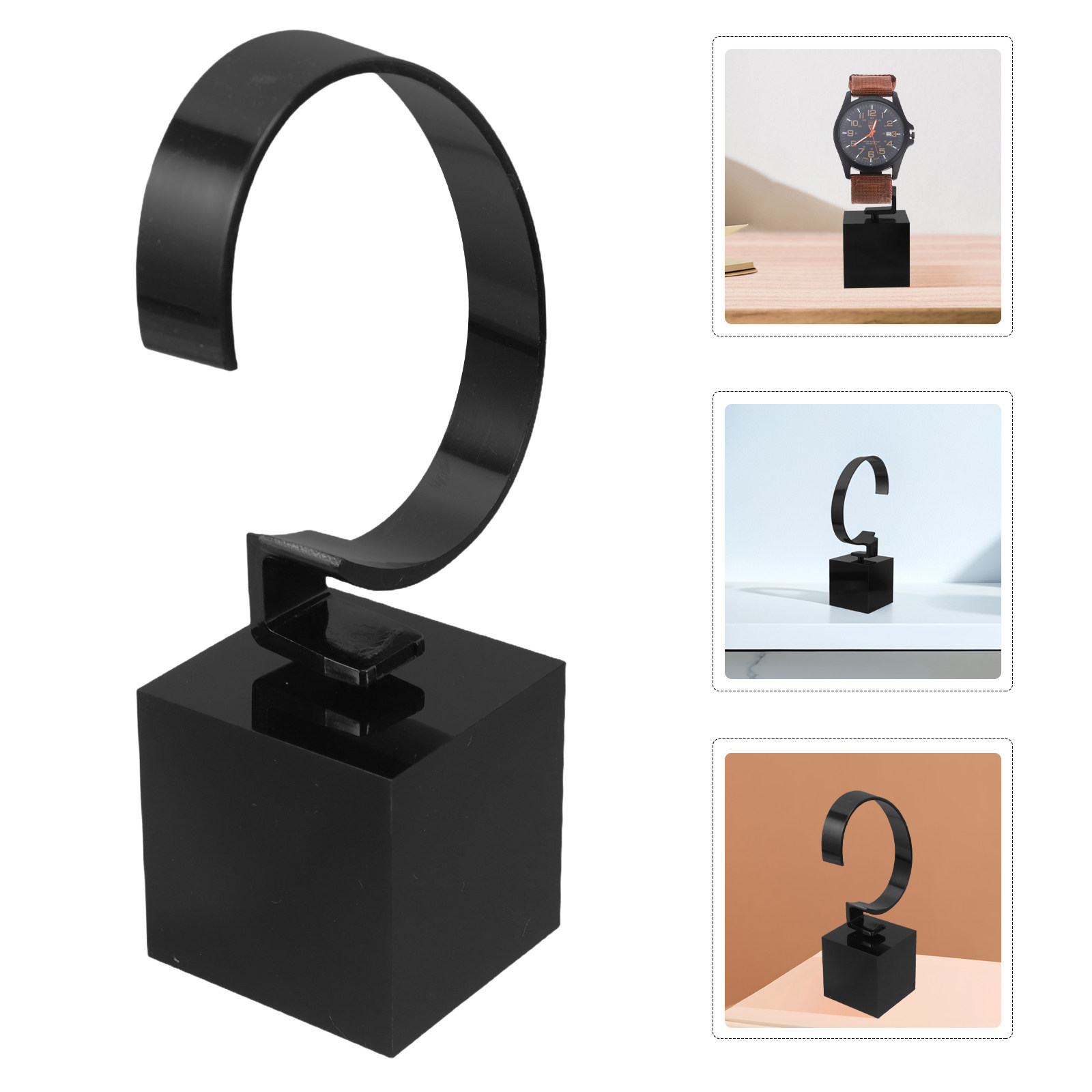 Watches Jewelry Holder - 1Pcs Acrylic Watch Display Rack Black