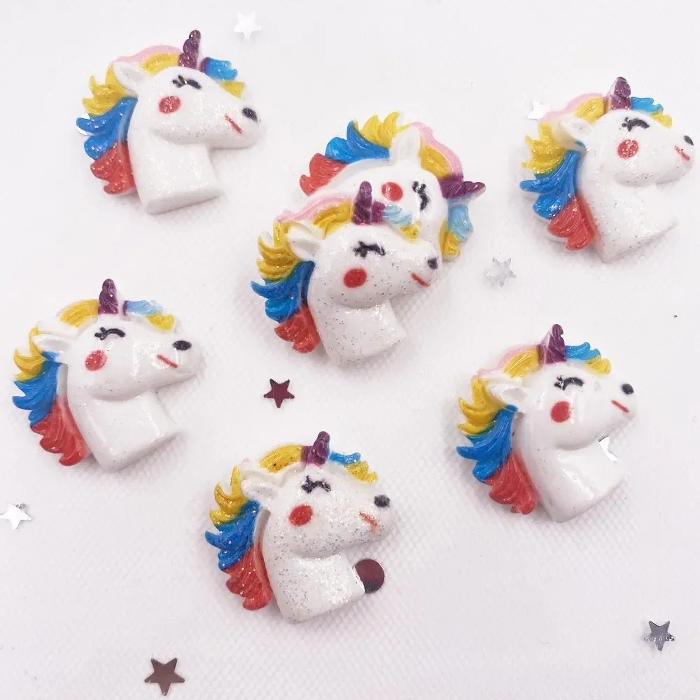 Paradise Jewelry & Watches Llc - 20PCS Painted Kawaii Resin Glitter Colorful
