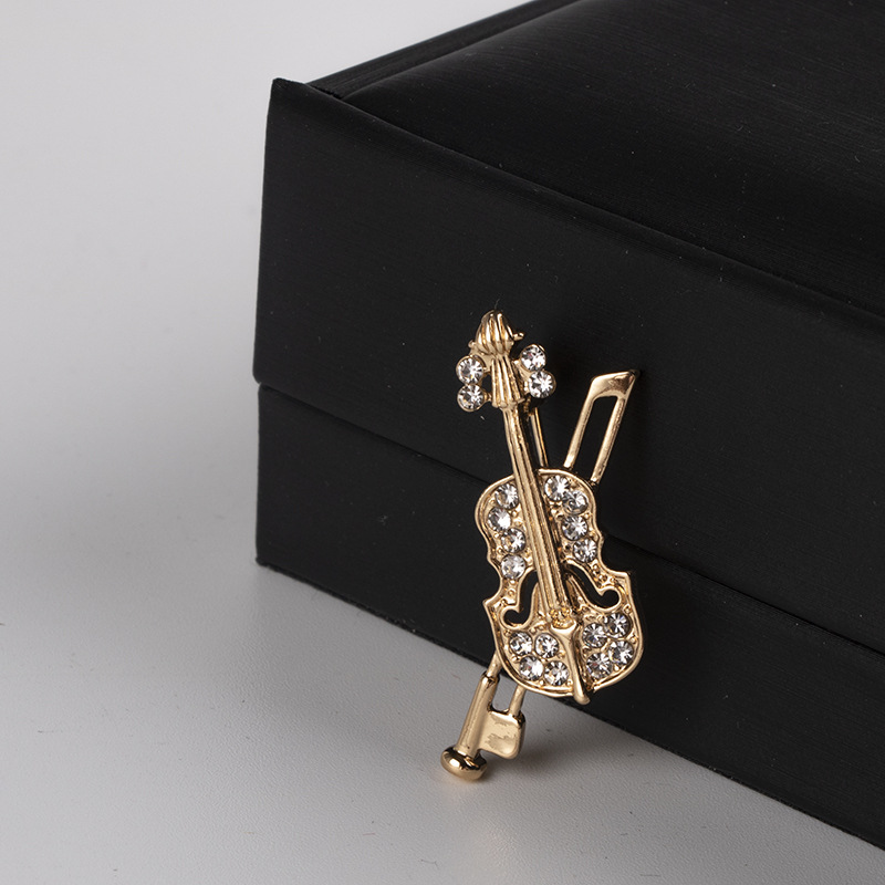 Crystal Violin Brooch Jewelry  - Vintage Brooch Pin recension och pris