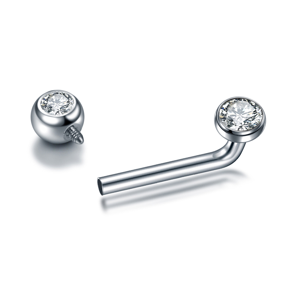1PC G23 Titanium CZ Curved Bar - Christina Jewelry & Watches Marguerite Ørestik Forgyldt Sølv recension och pris