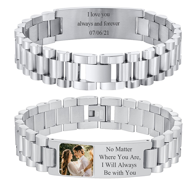Custom Picture Text Bracelet W - Jewelry Clasp Watches recension och pris