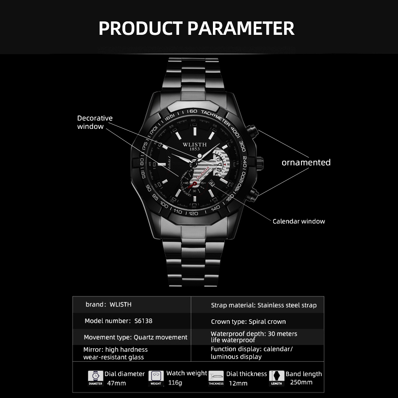 Luxury Brand Man Watch Waterpr - Jewelry Inspired Watches recension och pris