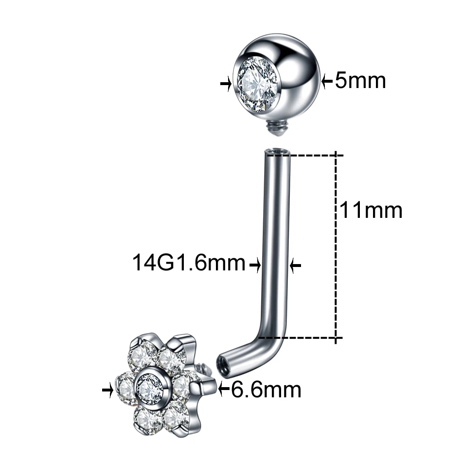 1Pc G23 Titanium Crystal Flowe - Christina Jewelry & Watches Marguerite Ørestik Forgyldt Sølv recension och pris
