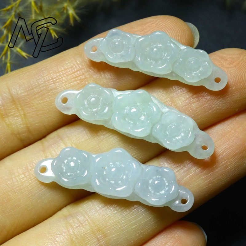 1pc Natural Jadeite Emerald Fl - Jewelry & Watches Sp Zo O recension och pris