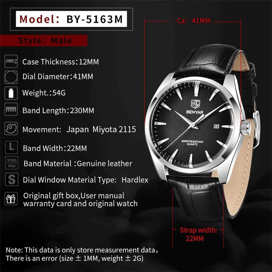 Benyar 5163 Top Brand Luxury M - Jewelry Inspired Watches recension och pris
