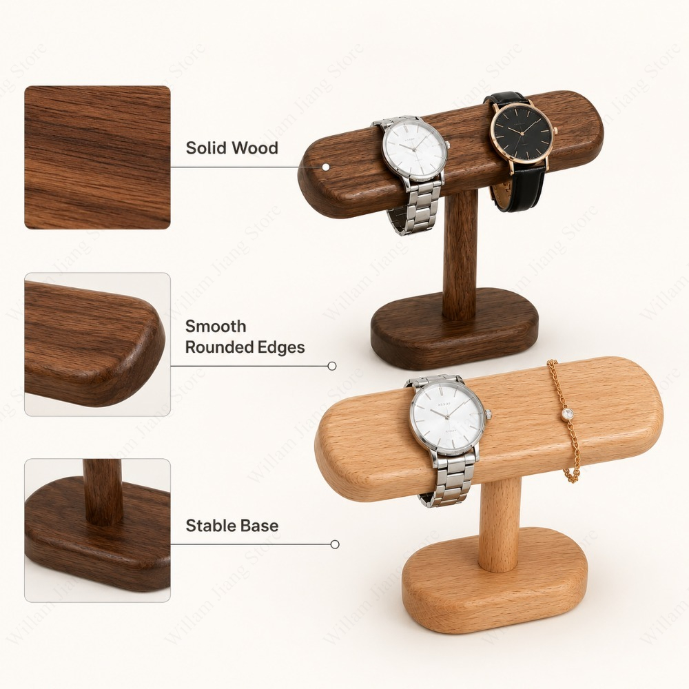 1 PC Wooden Watch Display Stan - Watches Jewelry Holder recension och pris