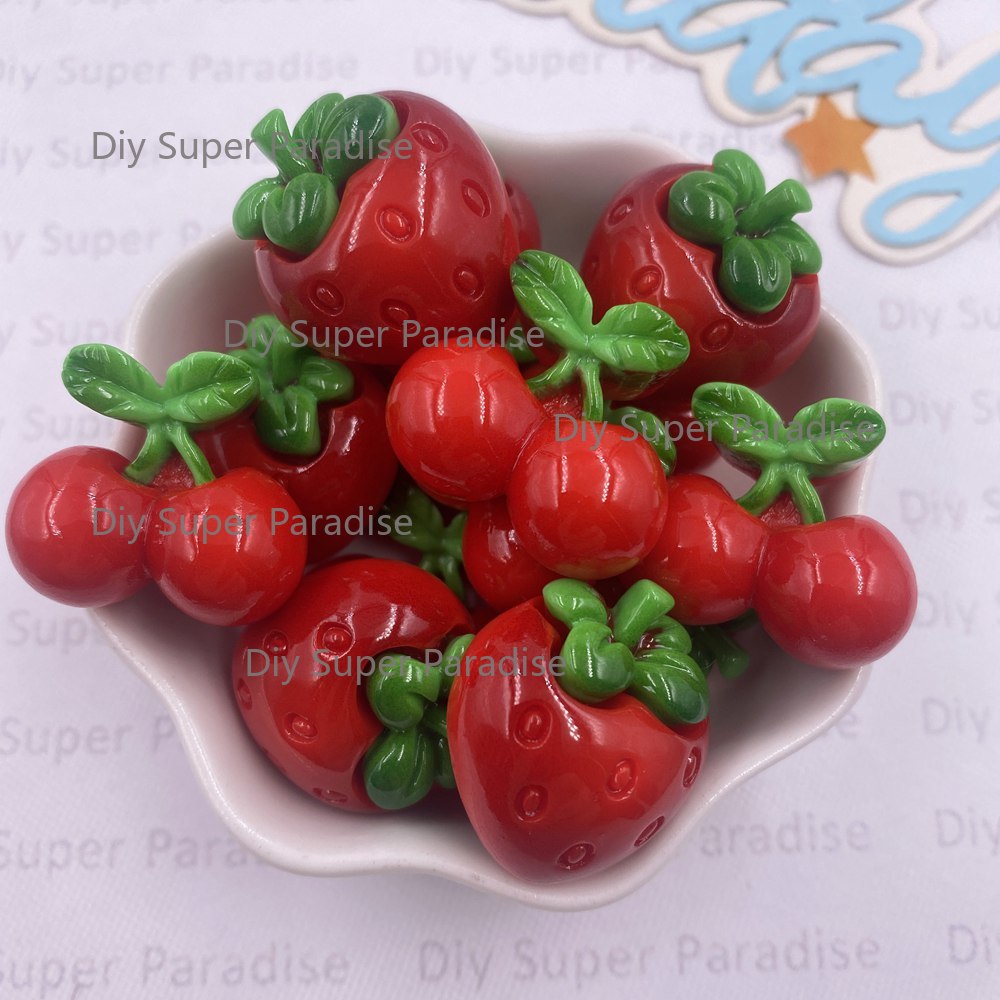 8PCS Resin Kawaii Colorful Red - Paradise Jewelry & Watches Llc recension och pris
