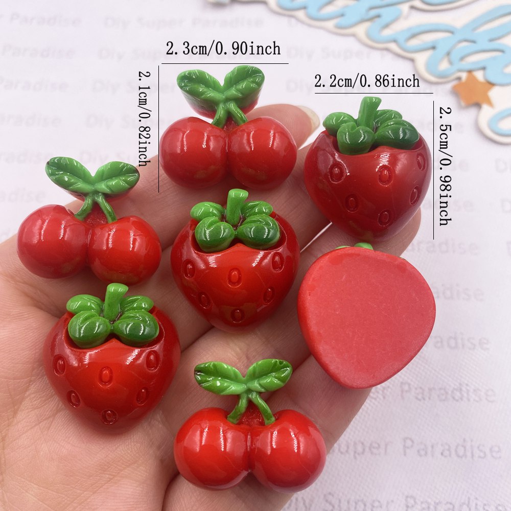 8PCS Resin Kawaii Colorful Red - Paradise Jewelry & Watches Llc recension och pris