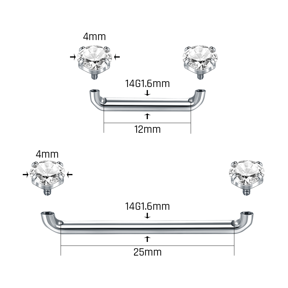 1PC Titanium Surface Piercing  - Christina Jewelry & Watches Marguerite Ørestik Forgyldt Sølv recension och pris