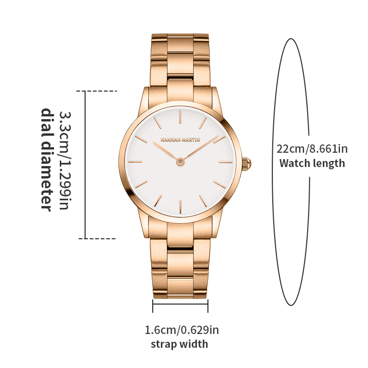 Womens Watch Rose Gold Stainle - Jewelry Clasp Watches recension och pris
